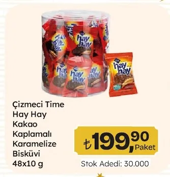 Çizmeci Time Hay Hay Kakao Kaplamalı Karamelize Bisküvi 48X10 G