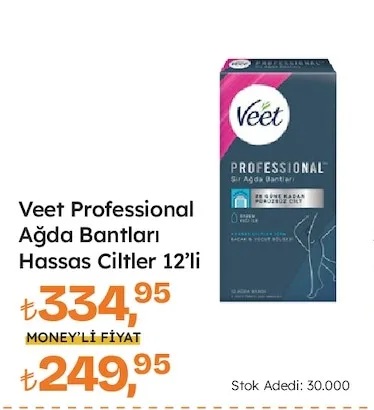 Veet Professional Ağda Bantları Hassas Ciltler 12'Li