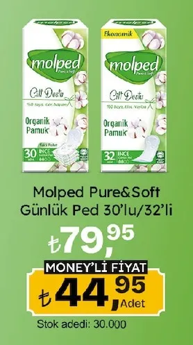 Molped Pure&Soft Günlük Ped 30'Lu/32'Li