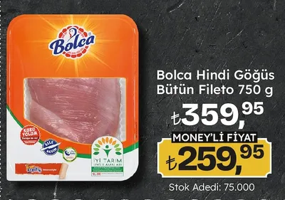 Bolca Hindi Göğüs Bütün Fileto 750 G