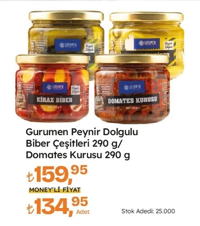 Gurumen Peynir Dolgulu Biber Çeşitleri 290 G/ Domates Kurusu 290 G