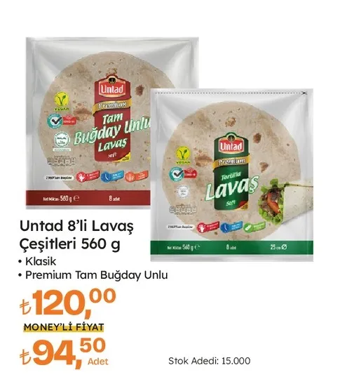 Untad 8'Li Lavaş Çeşitleri 560 G