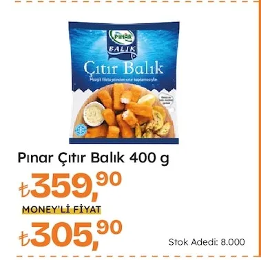 Pınar Çıtır Balık 400 G