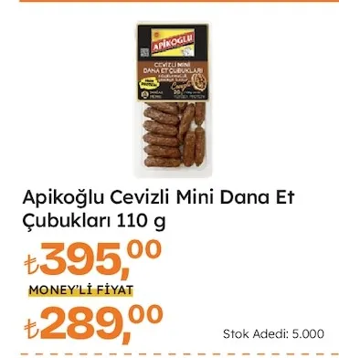 Apikoğlu Cevizli Mini Dana Et Çubukları 110 G