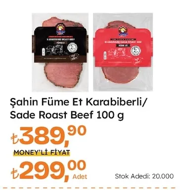 Şahin Füme Et Karabiberli/ Sade Roast Beef 100 G