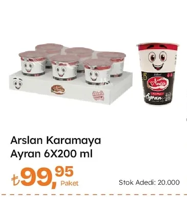 Arslan Karamaya Ayran 6X200 Ml