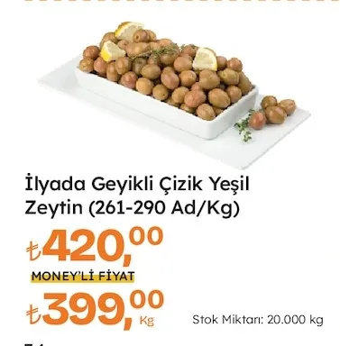 İlyada Geyikli Çizik Yeşil Zeytin (261-290 Ad/Kg)
