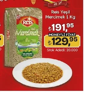 Reis Yeşil Mercimek 1 Kg