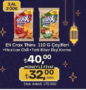 Eti Crax Thins 110 G Çeşitleri