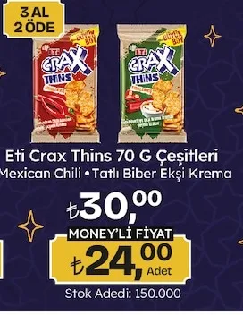 Eti Crax Thins 70 G Çeşitleri