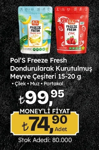Pol'S Freeze Fresh Dondurularak Kurutulmuş Meyve Çeşitleri 15-20 G