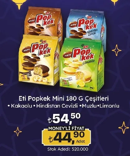 Eti Popkek Mini 180 G Çeşitleri