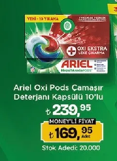 Ariel Oxi Pods Çamaşır Deterjanı Kapsüllü 10'Lu