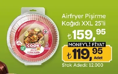 Cook Airfryer Pişirme Kağıdı Xxl 25'Li