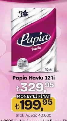 Papia Havlu 12'Li