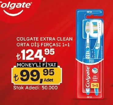 Colgate Extra Clean Orta Diş Fırçası 1+1