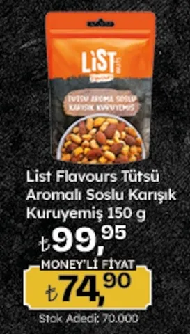 List Flavours Tütsü Aromalı Soslu Karışık Kuruyemiş 150 G