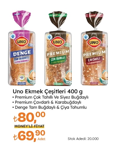 Uno Ekmek Çeşitleri 400 G