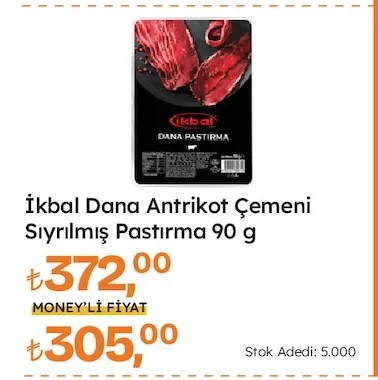 İkbal Dana Antrikot Çemeni Sıyrılmış Pastırma 90 G