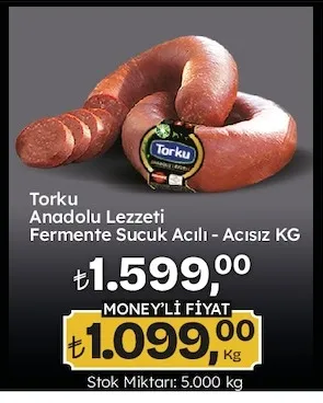 Torku Anadolu Lezzeti Fermente Sucuk Acılı - Acısız Kg