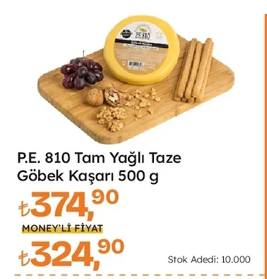 P.E. 810 Tam Yağlı Taze Göbek Kaşarı 500 G