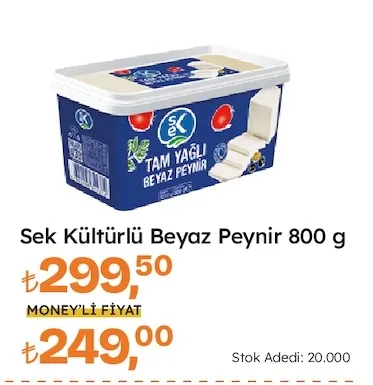 Sek Kültürlü Beyaz Peynir 800 G
