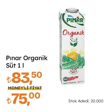 Pınar Organik Süt 1 L