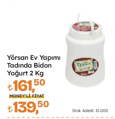 Yörsan Ev Yapımı Tadında Bidon Yoğurt 2 Kg