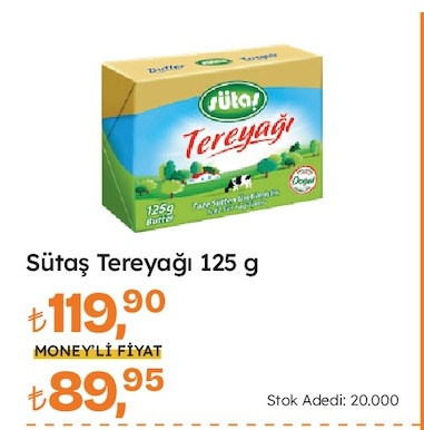 Sütaş Tereyağı 125 G