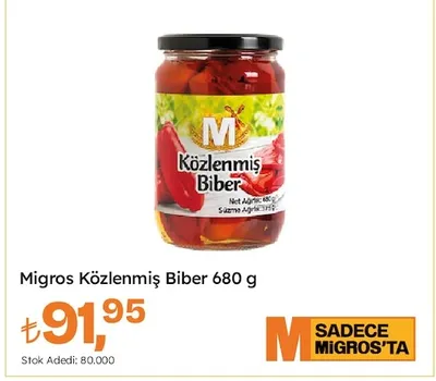 Migros Közlenmiş Biber 680 G