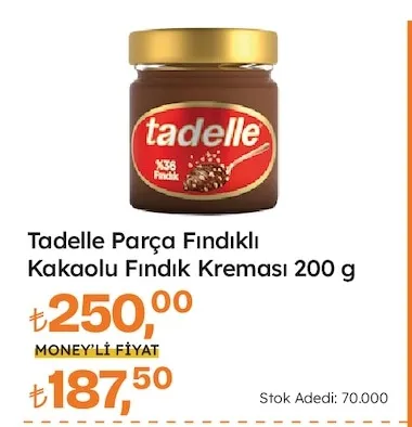 Tadelle Parça Fındıklı Kakaolu Fındık Kreması 200 G