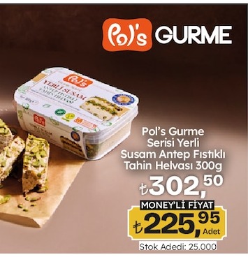 Pol'S Gurme Serisi Yerli Susam Antep Fıstıklı Tahin Helvası 300G