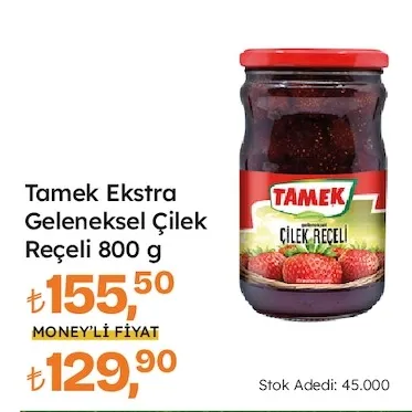 Tamek Ekstra Geleneksel Çilek Reçeli 800 G