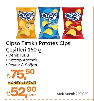 Cipso Tırtıklı Patates Cipsi Çeşitleri 160 G
