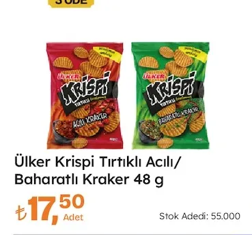 Ülker Krispi Tırtıklı Acılı/Baharatlı Kraker 48 G