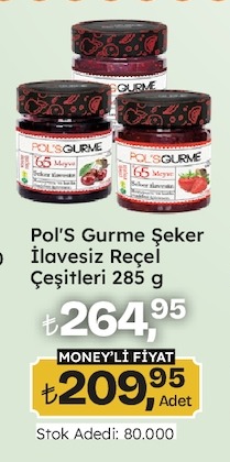 Pol'S Gurme Şeker İlavesiz Reçel Çeşitleri 285 G