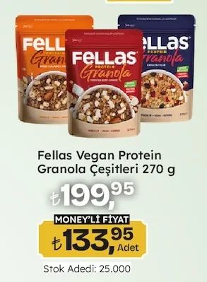 Fellas Vegan Protein Granola Çeşitleri 270 G