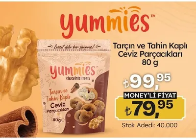 Yummies Tarçın Ve Tahin Kaplı Ceviz Parçacıkları 80 G