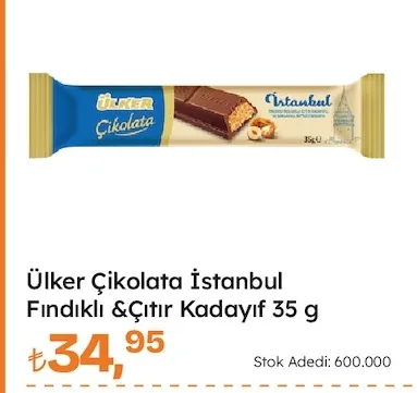 Ülker Çikolata İstanbul Fındıklı &Çıtır Kadayıf 35 G
