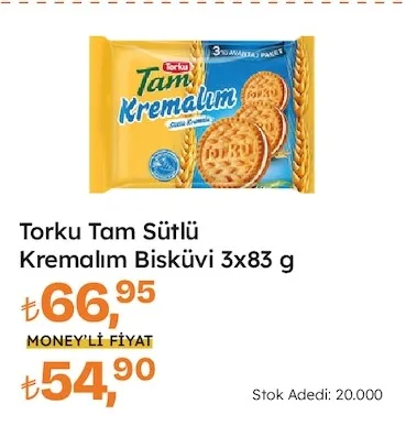 Torku Tam Sütlü Kremalım Bisküvi 3X83 G
