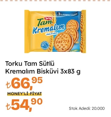 Torku Tam Sütlü Kremalım Bisküvi 3X83 G