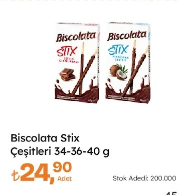 Biscolata Stix Çeşitleri 34-36-40 G