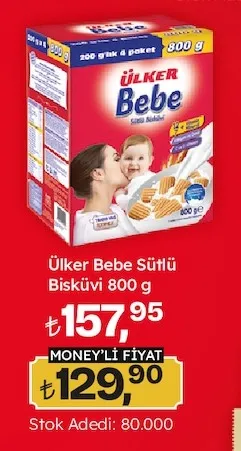 Ülker Bebe Sütlü Bisküvi 800 G