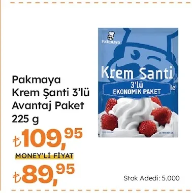 Pakmaya Krem Şanti 3'Lü Avantaj Paket 225 G