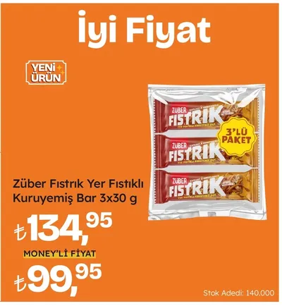 Züber Fıstık Yer Fıstıklı Kuruyemiş Bar 3X30 G