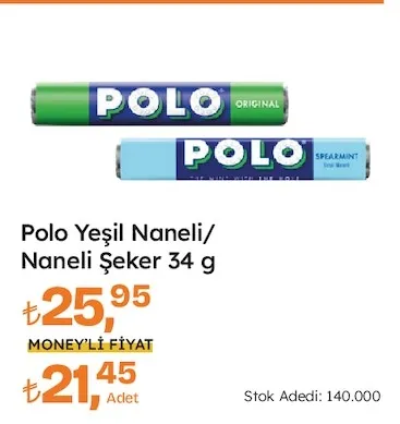 Polo Yeşil Naneli/ Naneli Şeker 34 G
