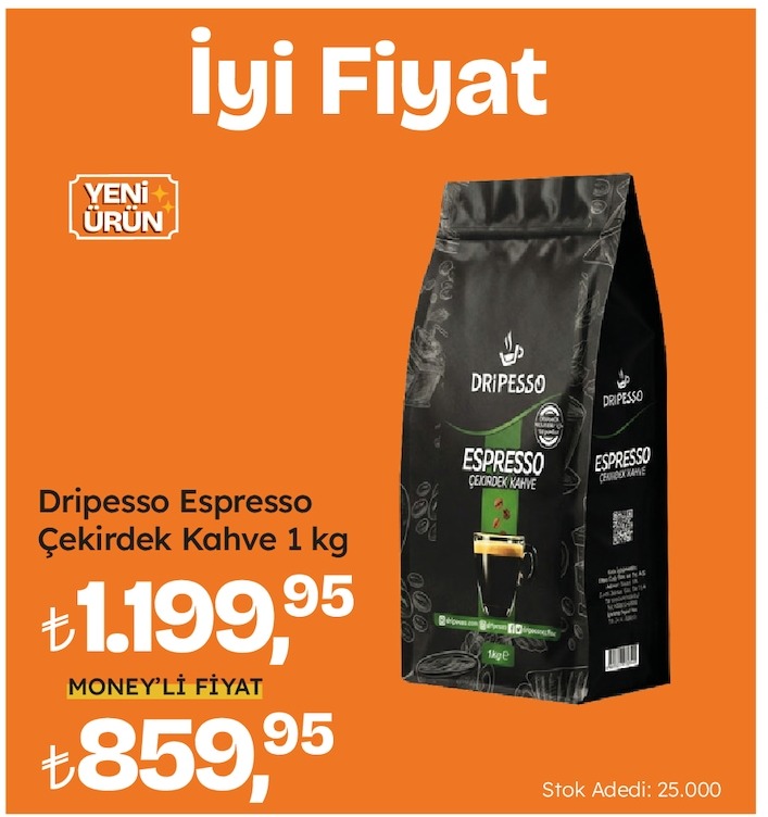Dripesso Espresso Çekirdek Kahve 1 Kg