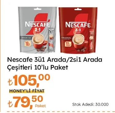 Nescafe 3Ü1 Arada/2Si1 Arada Çeşitleri 10'Lu Paket