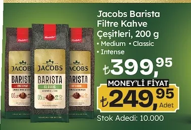 Jacobs Barista Filtre Kahve Çeşitleri 200 G