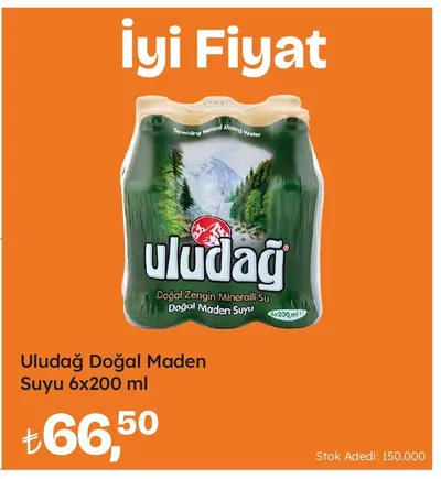 Uludağ Doğal Maden Suyu 6X200 Ml